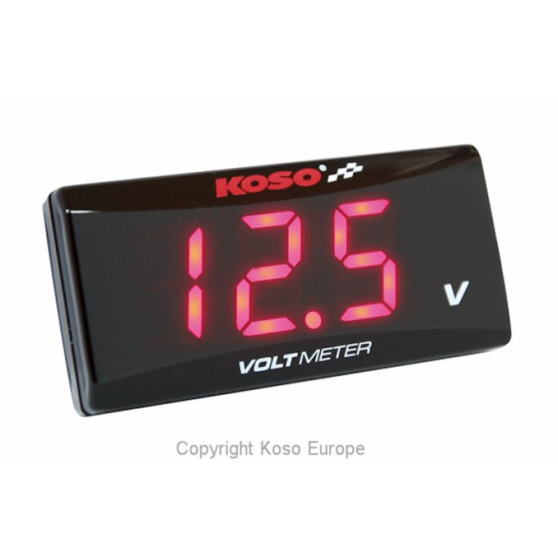 VOLTÍMETRO KOSO SUPER SLIM ROJO BA024R00