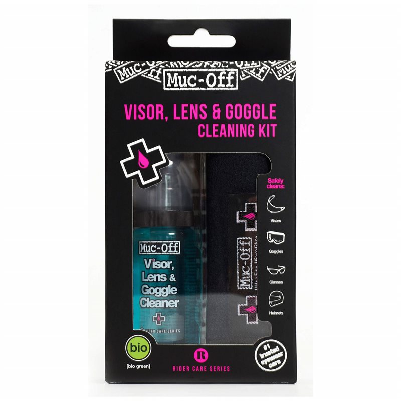 KIT LIMPIADOR ANTIBACTERIANO LENTES Y CASCOS MUC-OFF HELMET & VISOR CLEANER SPRAY 35ML + PAÑO + BOLSA TRANSPORTE KIT LIMPIADOR ANTIBACTERIANO LENTES Y CASCOS MUC-OFF HELMET & VISOR CLEANER SPRAY 35ML + PAÑO + BOLSA TRANSPORTE