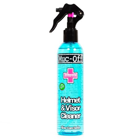 LIMPIADOR ANTIBACTERIANO DE LENTES Y CASCOS MUC-OFF HELMET & VISOR CLEANER BOTE 250ML