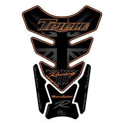 PROTECTOR DEPOSITO 4PCS TRIPLE NEGRO/NARANJA TRIUMPH