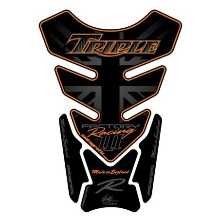 PROTECTOR DEPOSITO 4PCS TRIPLE NEGRO/NARANJA TRIUMPH