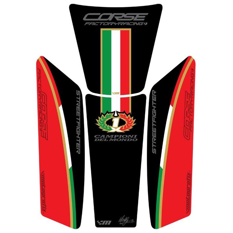 PROTECTOR DEPOSITO 4PCS ROJO ITALIA DUCATI STREETFIGHTER