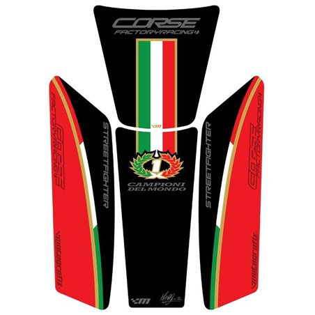 PROTECTOR DEPOSITO 4PCS ROJO ITALIA DUCATI STREETFIGHTER