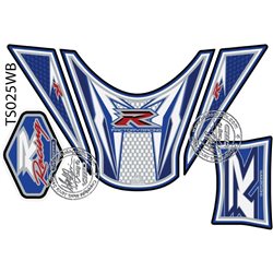 PROTECTOR DEPOSITO 5PCS BLANCO/AZUL SUZUKI GSXR1000