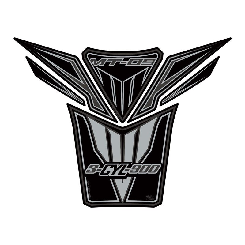 PROTECTOR DEPOSITO 6PCS NEGRO/PLATA YAMAHA MT-09
