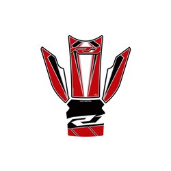 PROTECTOR DEPOSITO 4PCS BLANCO/ROJO YAMAHA YZF-R1