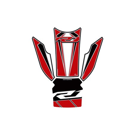 PROTECTOR DEPOSITO 4PCS BLANCO/ROJO YAMAHA YZF-R1