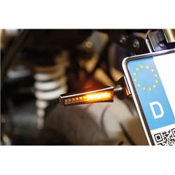 HIGHSIDER LED SEQUENCE-INDICATOR STS 1, BLACK 2C ANODIZED, SMOKE LENS, E-MARKED