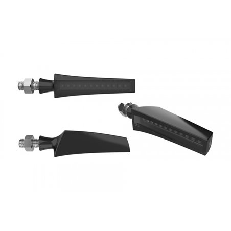 HIGHSIDER LED SEQUENCE-INDICATOR STS 1, BLACK ANODIZED, SMOKE LENS, E-MARKED
