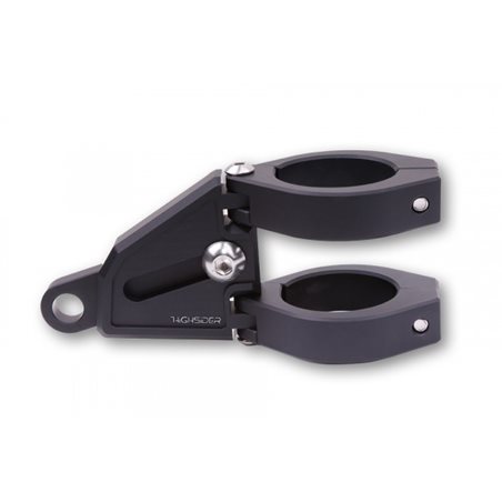 HIGHSIDER CNC ALU LAMPENHALTER SET EXTEND FÃ¼R Ã˜ 47-49-50-52-54 MM, LÃ¤NGENVERSTELLBAR, SCHWARZ