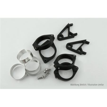 HIGHSIDER CNC ALU HEADLAMP BRACKET SET XS 38-41 MM, BLACK