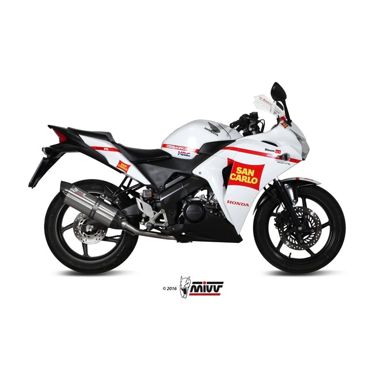 HONDA CBR 125 R 2011 - 2016 SUONO INOX COPA CARBONO MIVV HONDA CBR 125 R 2011 - 2016 SUONO INOX COPA CARBONO MIVV