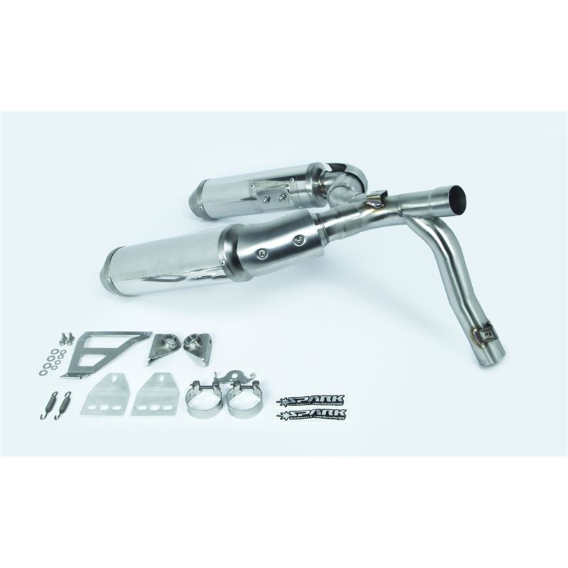 DUCATI MONSTER 1100 2009 - 2010 ROUND MUFFLERS STAINLESS STEEL HIGH-UP