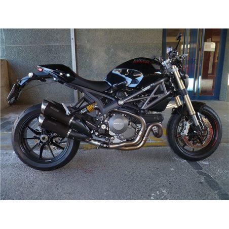 DUCATI MONSTER 1100 EVO ABS 2011 - 2013 ROUND MUFFLERS DARK STYLE (S/S) STD MOUNT