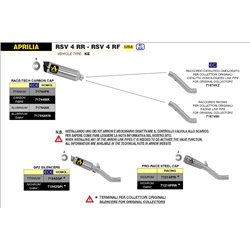 APRILIA RSV 4 RR / RF 2017 - 2018 SILENCIOSO RACE-TECH APPROVED DE ALUMINIO FONDO EN CARBONO