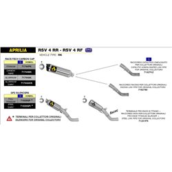 APRILIA RSV 4 RR / RF 2015 - 2016 KIT DE SILENCIOSO GP2 DARK""