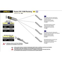 APRILIA TUONO V4 1100 2019 - 2020 CONECTOR CATALÍTICO HOMOLOGADO DE TITANIO PARA COLECTORES ORIGINALES