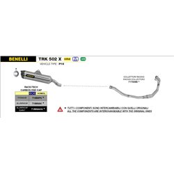 BENELLI TRK 502 X 2018 - 2020 SILENCIOSO RACE-TECH DE ALUMINIO DARK" FONDO EN CARBONO"
