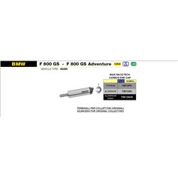 BMW F 800 GS / ADVENTURE 2017 - 2018 SILENCIOSO MAXI RACE-TECH APPROVED DE ALUMINIO FONDO EN CARBONO