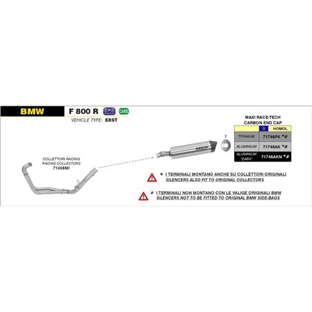 BMW F 800 R 2009 - 2016 COLECTORES RACING