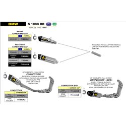 BMW S 1000 RR 2015 - 2016 SILENCIOSO RACE-TECH DE CARBONO FONDO EN CARBONO