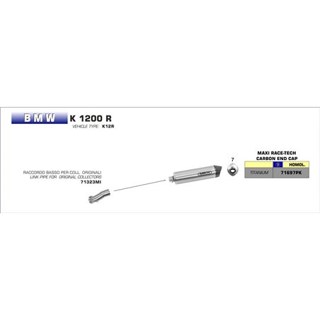 BMW K 1200 R 2005 - 2008 CONECTOR BAJO PARA COLECTORES ORIGINALES