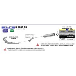 BMW R 1200 GS 2004 - 2005 SILENCIOSO MAXI RACE-TECH APPROVED DE ALUMINIO FONDO EN CARBONO