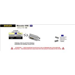 DUCATI MONSTER 696 2008 - 2014 SILENCIOSO THUNDER APPROVED ALUMINIUM DARK" (DCHO+IZDO)"