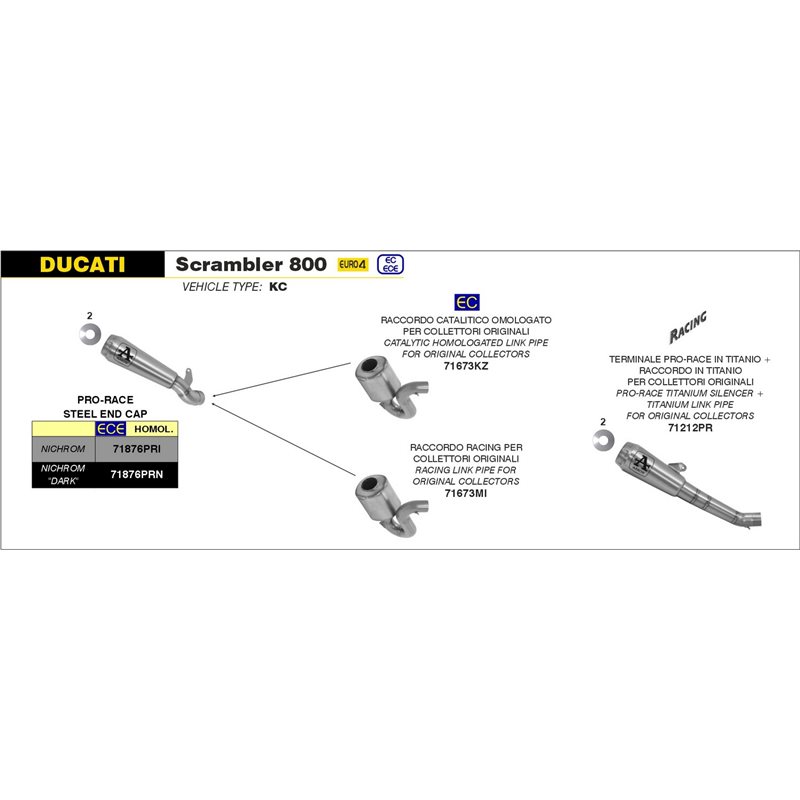 DUCATI SCRAMBLER 800 CLASSIC 2017 - 2020 CONECTOR PARA COLECTORES ORIGINALES