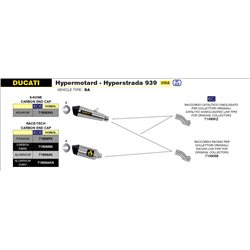 DUCATI HYPERMOTARD / HYPERSTRADA 2016 - 2018 CONECTOR RACING PARA COLECTORES ORIGINALES