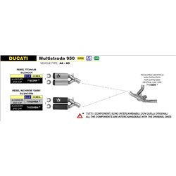 DUCATI MULTISTRADA 950 2019 - 2020 SILENCIOSOS REBEL NICHROM DARK" CON FONDO EN ALUMINIO "DARK""