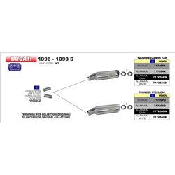 DUCATI 1098 / 1098 S 2007 - 2008 SISTEMA DE CATALIZADORES