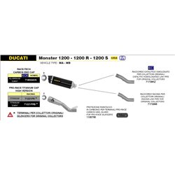 DUCATI MONSTER 1200/1200R/1200S 2016 - 2020 PROTECTOR DE CALOR EN FIBRA DE CARBONO