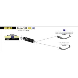 HONDA FORZA 125 2017 - 2020 SILENCIOSO URBAN  DE ALUMINIO DARK" FONDO "DARK""