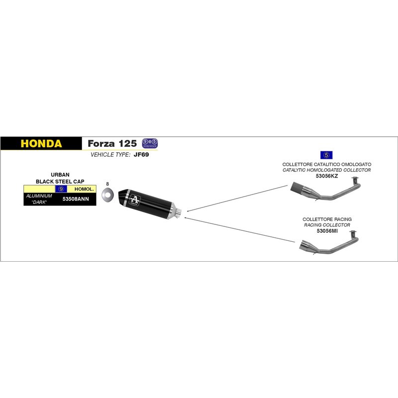 HONDA FORZA 125 2015 - 2016 COLECTOR RACING PARA ESCAPE URBAN