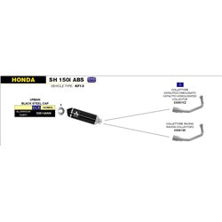 HONDA SH 150I ABS 2012 - 2016 SILENCIOSO URBAN  DE ALUMINIO DARK" FONDO "DARK""