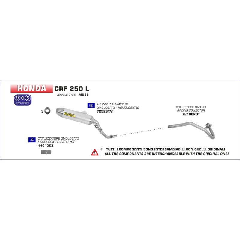 HONDA CRF 250 L 2012 - 2013 SISTEMA DE CATALIZADORE