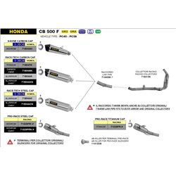 HONDA CB 500 F 2016 - 2018 SILENCIOSO RACE-TECH DE ALUMINIO FONDO EN CARBONO