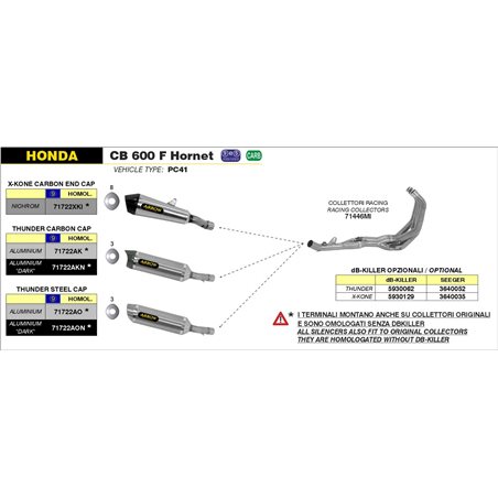 HONDA CB 600 F HORNET 2007 - 2013 COLECTORES RACING