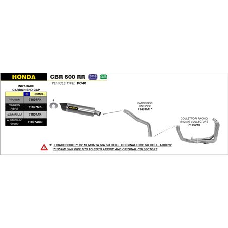 HONDA CBR 600 RR 2013 - 2016 SISTEMA COMPLETO COMPETITION EVO-2 FULL TITANIUM""