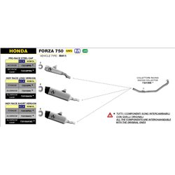 HONDA FORZA 750 2021 - 2022 SILENCIOSO RACE-TECH ALUMINIO DARK" FONDO EN CARBONO - VERSION CORTA"