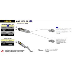 HONDA CBR 1000 RR 2008 - 2011 CONECTOR CATALÍTICO HOMOLOGADO
