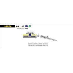 HONDA CB 1100 2013 - 2016 SILENCIOSO PRO-RACING FONDO EN ACERO INOXIDABLE