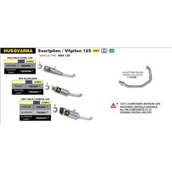 HUSQVARNA SVARTPILEN / VITPILEN 125 2021 - 2022 SILENCIOSO INDY RACE EN ALUMINIO DARK" FONDO EN CARBONO"