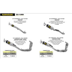 KAWASAKI ZX-10RR 2017 - 2019 SISTEMA INTERMEDIO RACING - SILENCIOSO PRO-RACE DE TITANIO + CONECTOR DE TITANIO Ø65MM.