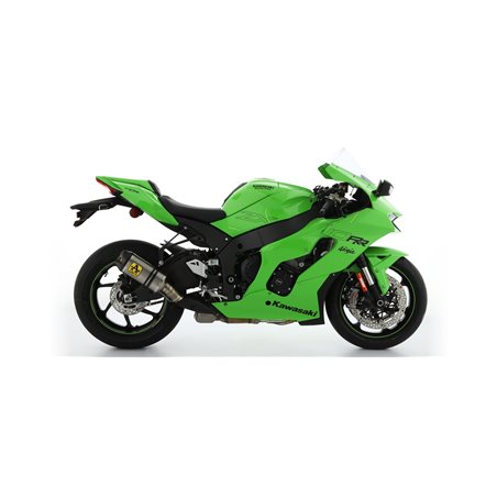 KAWASAKI ZX-10R / ZX-10RR 2021 - 2022 SILENCIOSO INDY RACE DE ALUMINIO DARK" FONDO EN CARBONO CON CONECTOR DE TITANIO"