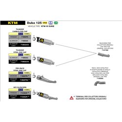 KTM DUKE 125 2017 - 2020 CONECTOR PARA COLECTORES ORIGINALES