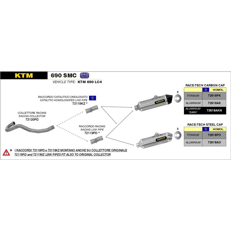 KTM 690 SMC 2009 - 2016 CONECTOR CATALÍTICO HOMOLOGADO