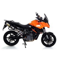 KTM 990 SMT 2009 - 2013 SILENCIOSO RACE-TECH DE ALUMINIO DARK" (DX+SX) FONDO EN CARBONO"