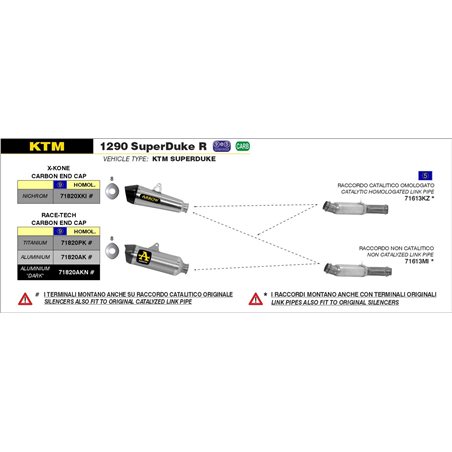 KTM 1290 SUPERDUKE 2014 - 2016 CONECTOR CENTRAL CATALÍTICO